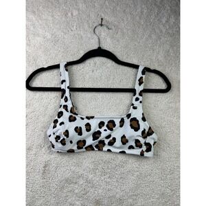 Xhilaration Bikini Swim Top Womens Small Leopard Animal Print Ribbed Clasp